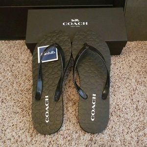 COACH black flip flops
